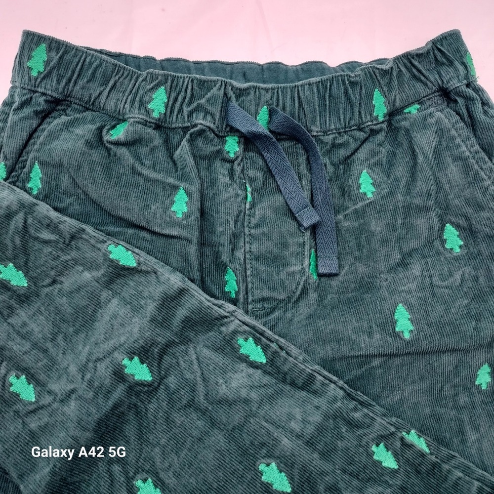 Hanna Andersson Corduroy Tree Print Pull On Pants Size 8  Green‎